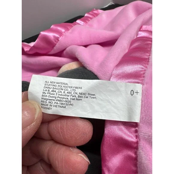 Disney Baby Minnie Mouse Pink Embroirded Bow Soft Minky Lovey Security Blanket L - Picture 5 of 7